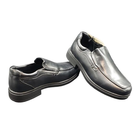 NWT Boys Child Sz 12 Loafers Dress Shoes Slide On Black Unisex Amazon Essentials - Picture 1 of 7